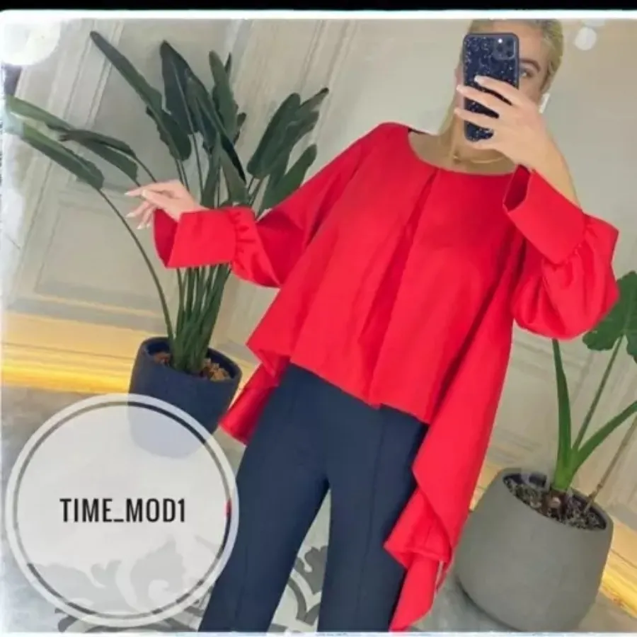 شومیز قرمز و مشکی