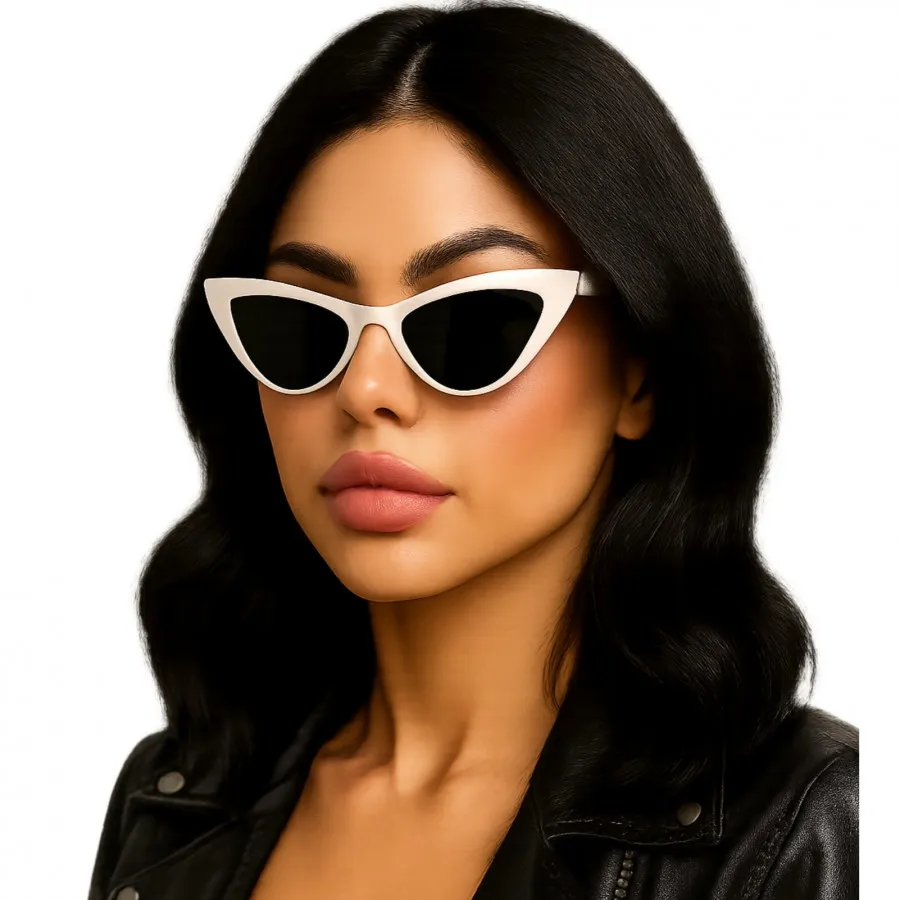 عینک فریم سفید گربه ای