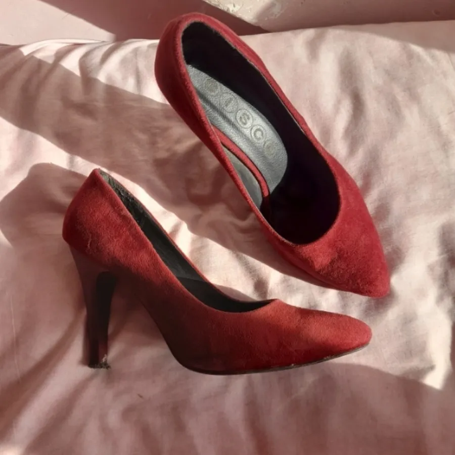 کفش مجلسی مخمل زرشکی