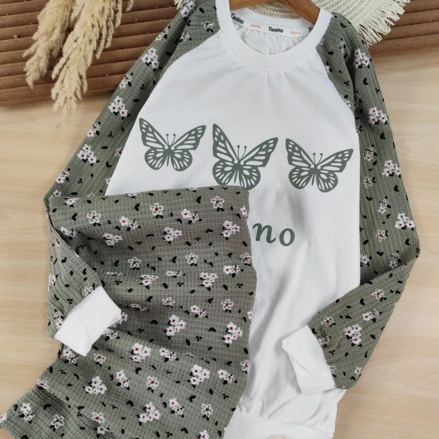 بلوز و شلوار سه پروانه با