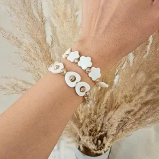 دستبند صدف و کریستال