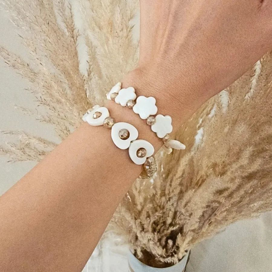 دستبند صدف و کریستال