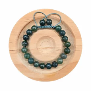 دستبند عقیق خزه‌ای