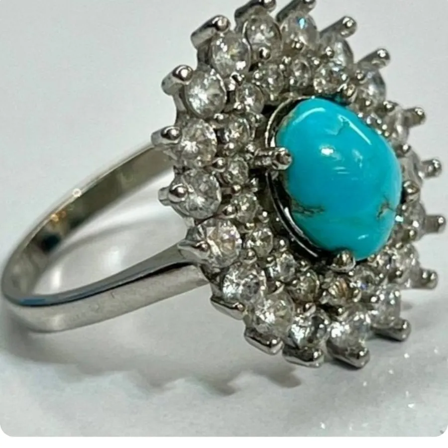 انگشتر نقره و فیروزه اصل