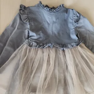 پیراهن جین کاغذی آستیندار