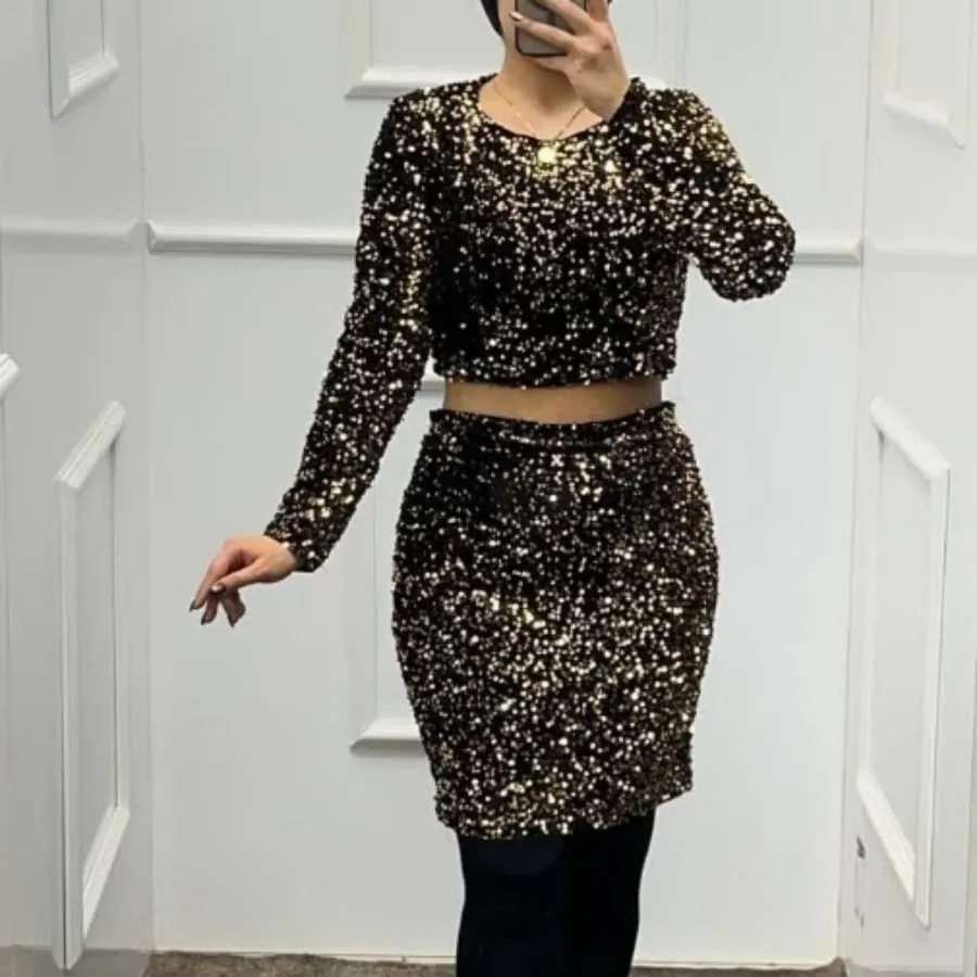 کراپ و دامن مجلسی پولک