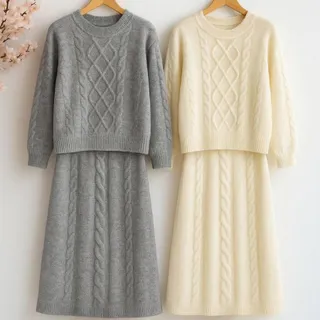 ست بلوز و دامن بافت