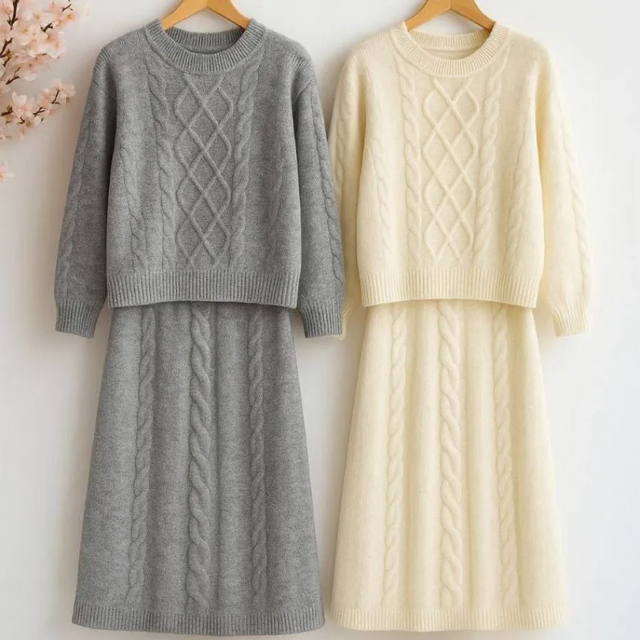 ست بلوز و دامن بافت