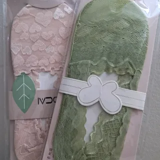 پاپوش گیپوری صورتی و سبز