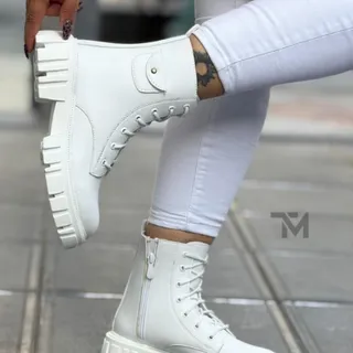 نیم بوت سفید زنانه