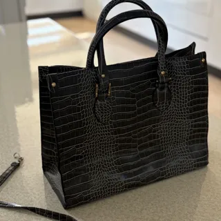 کیف طوسی پوست ماری