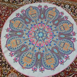 رومیزی گرد مخمل ترکیه ای