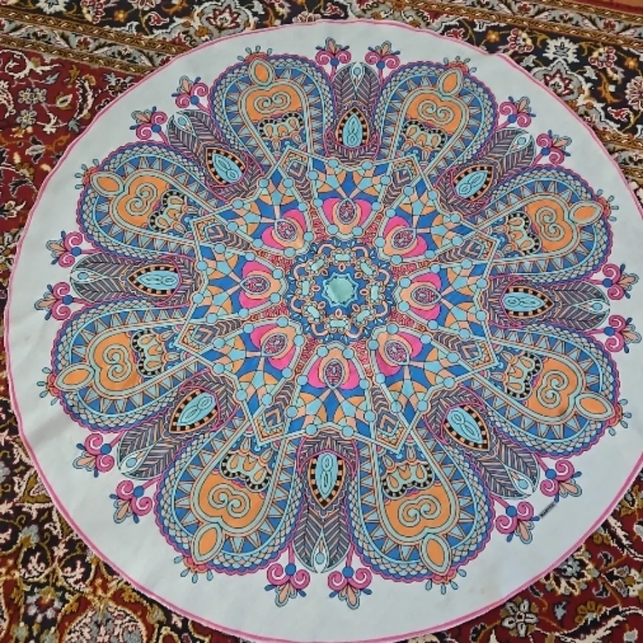 رومیزی گرد مخمل ترکیه ای