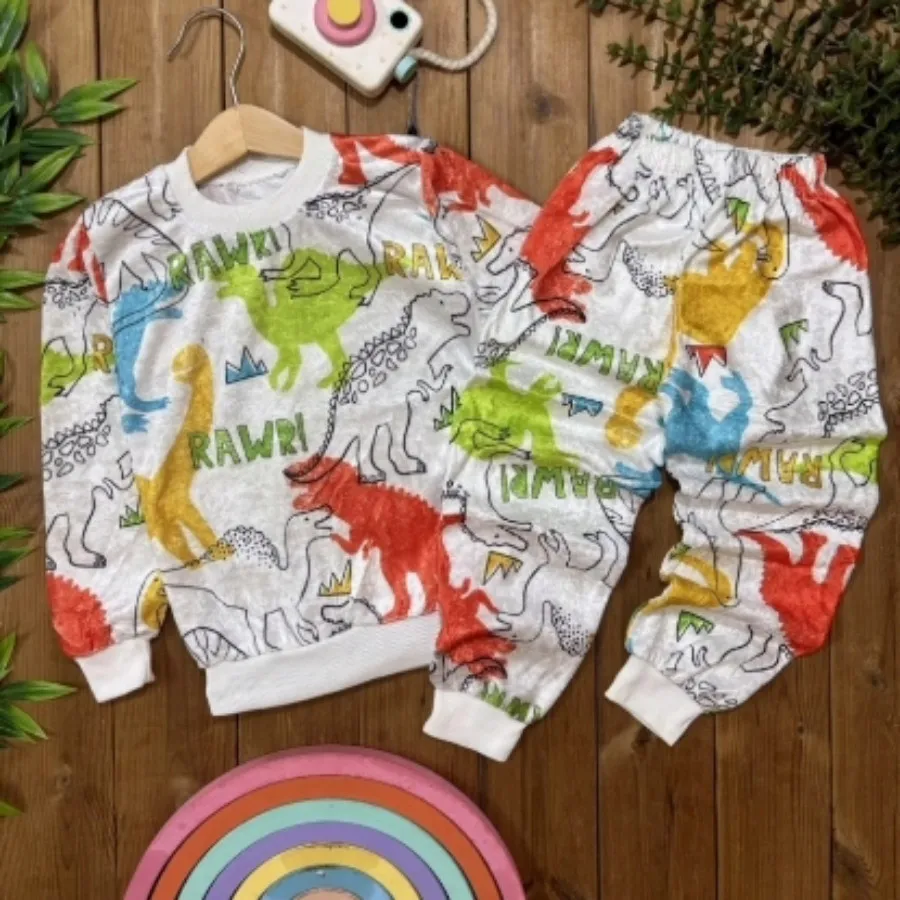 بلوز شلوار دایناسور مخمل