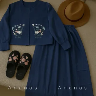 ست کت و دامن گلدوزی