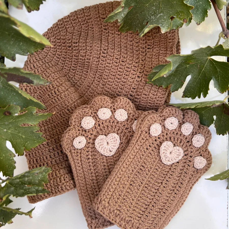 ست کلاه و دستکش خرسی?