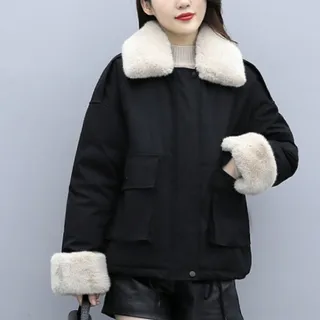 کاپشن جنس کتان داخل خز