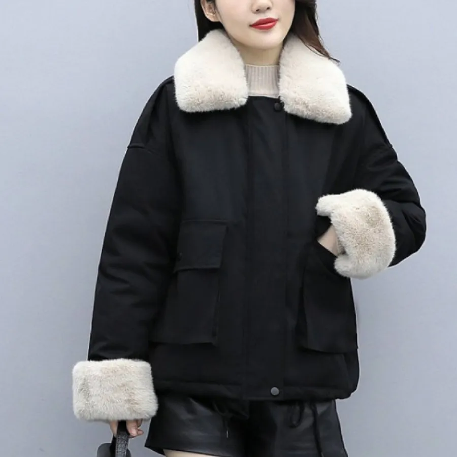 کاپشن جنس کتان داخل خز