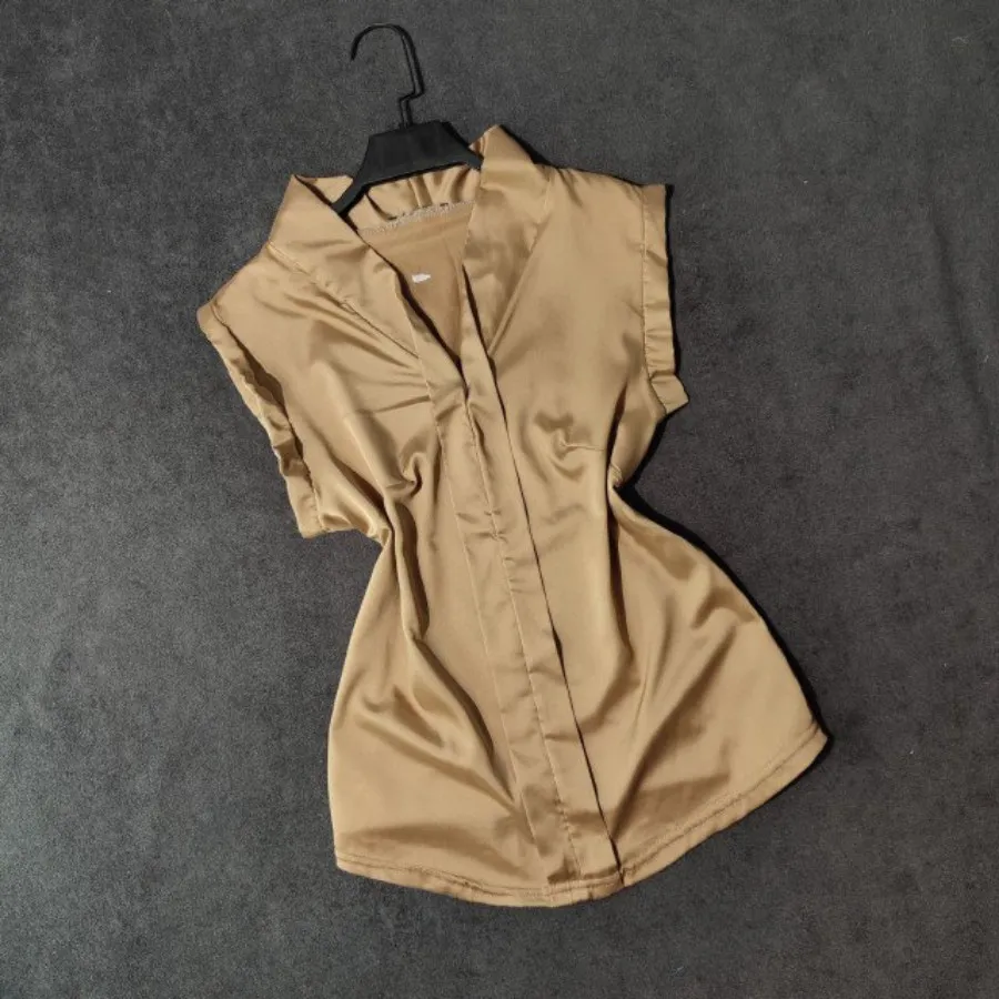 شومیز مجلسی ساتن کاراملی