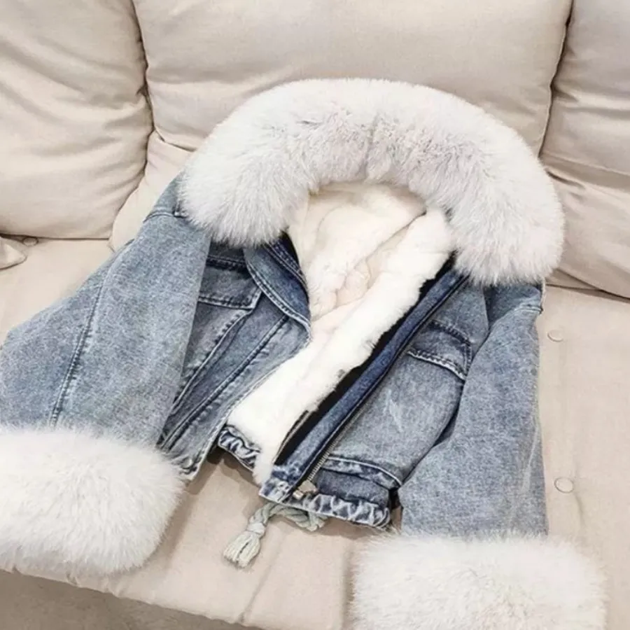 کاپشن جین خزدار