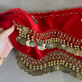 کمربند رقص عربی مخمل سکه