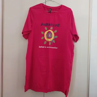 تیشرت بلند صورتی