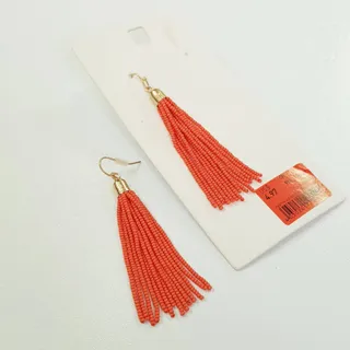 گوشواره آویز منجوق نارنجی