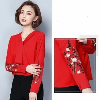 شومیز کرپ گلدوزی