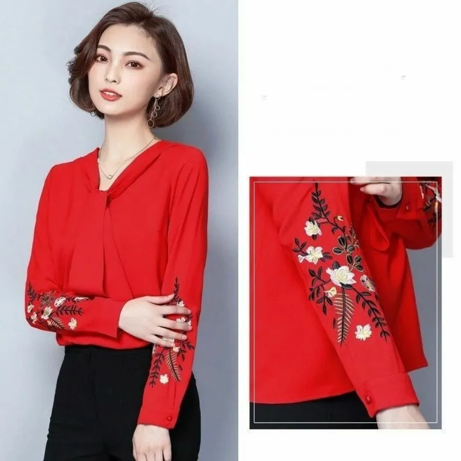 شومیز کرپ گلدوزی