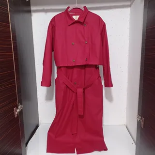 بارانی چرم قرمز