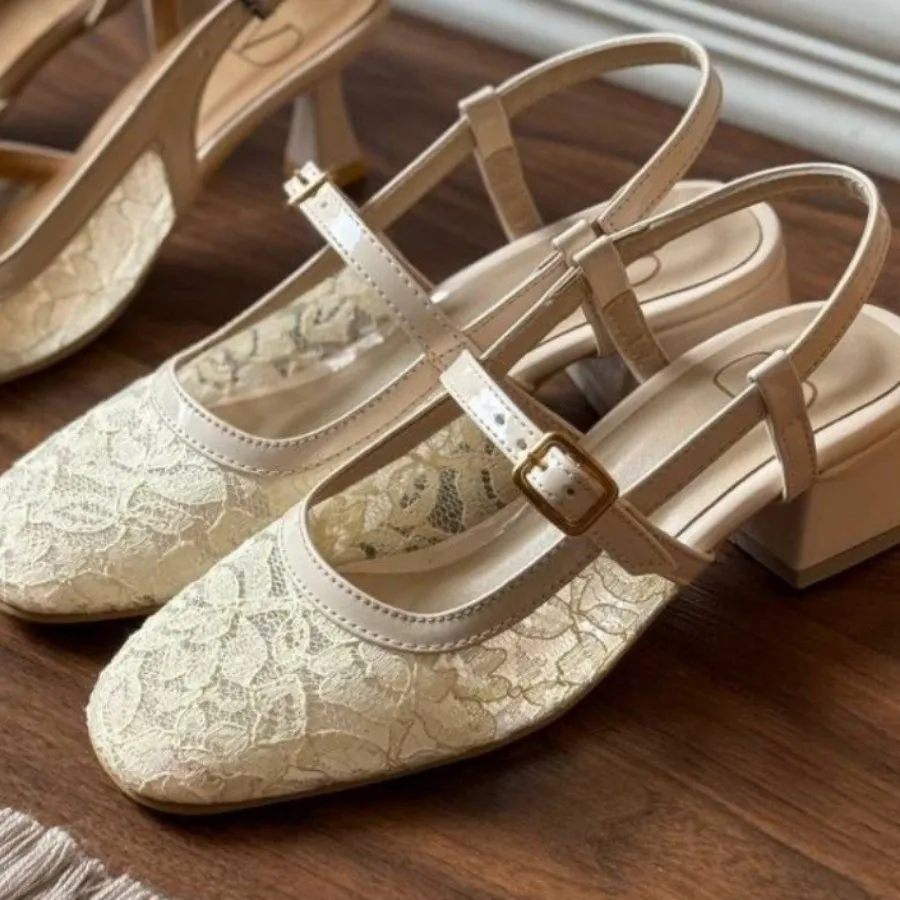 کفش توری پاشنه 4سانت