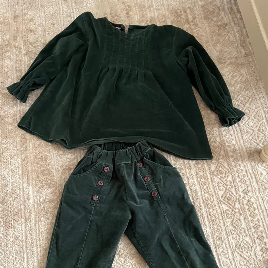 بلوز شلوار مخمل سبز