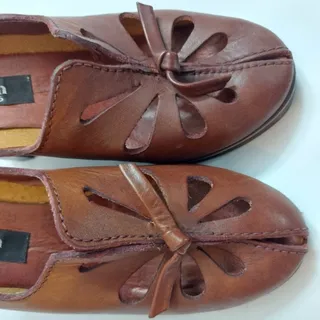 کفش چرم زنانه ، سماقی رنگ