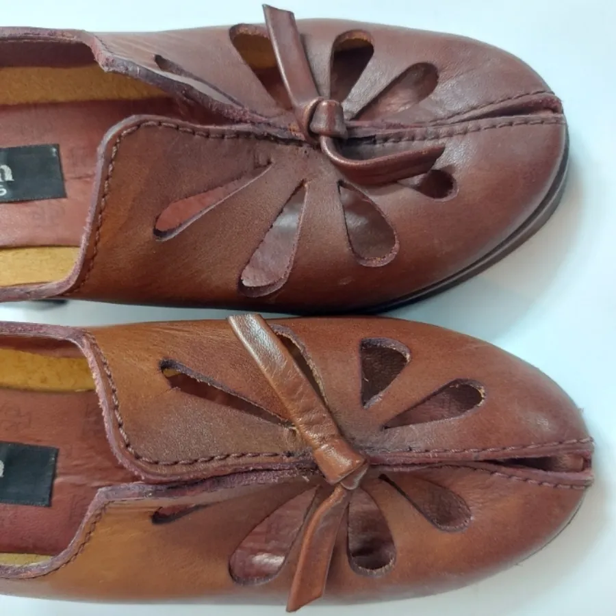 کفش چرم زنانه ، سماقی رنگ