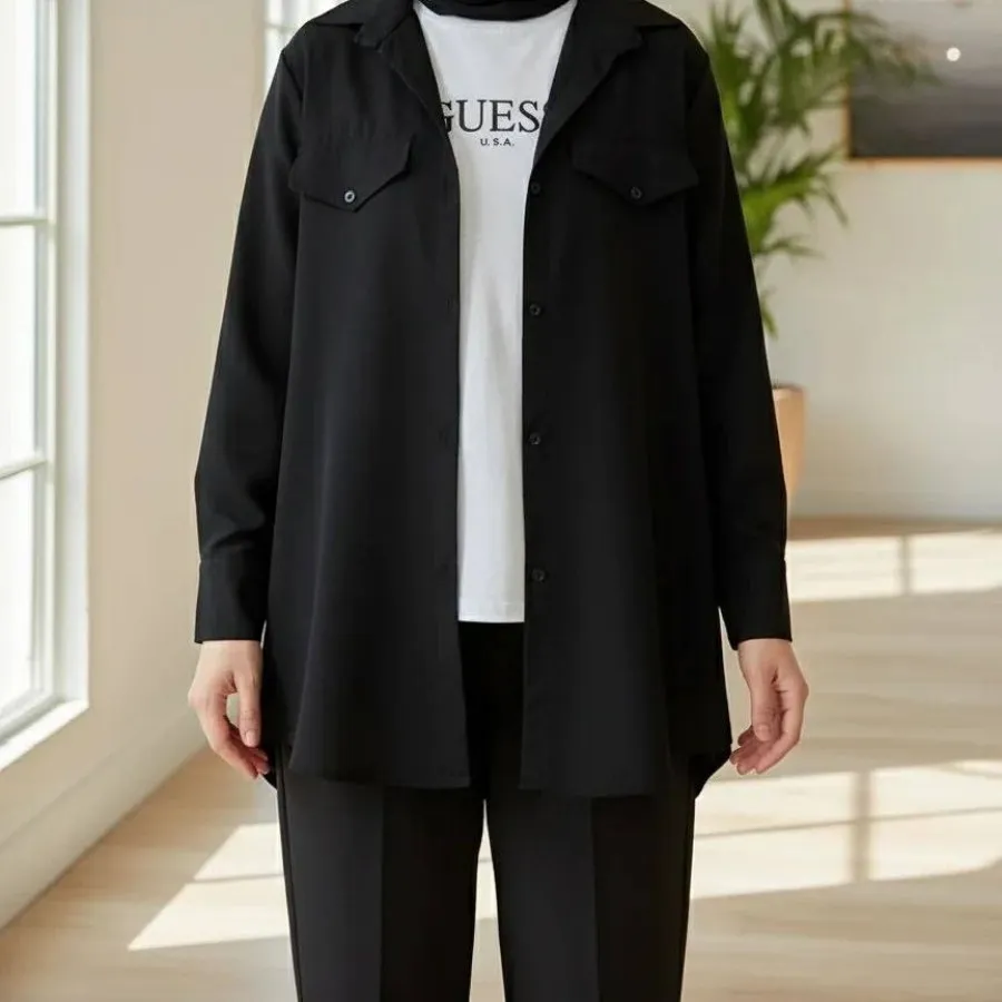 شومیز مانتویی داکرون