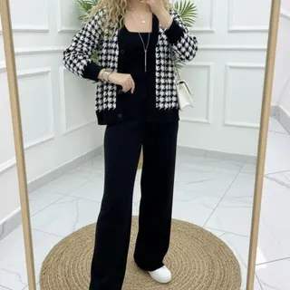 کت شلوار و تاپ بافت