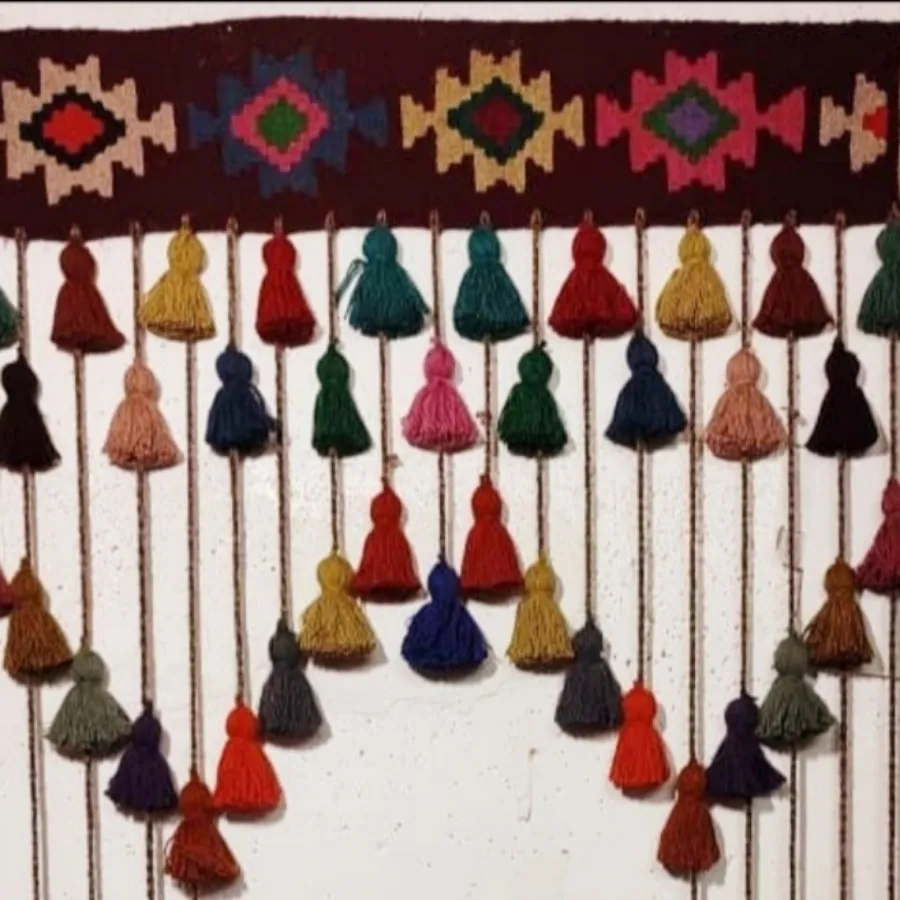 پرده سنتی پشمی گلیمی