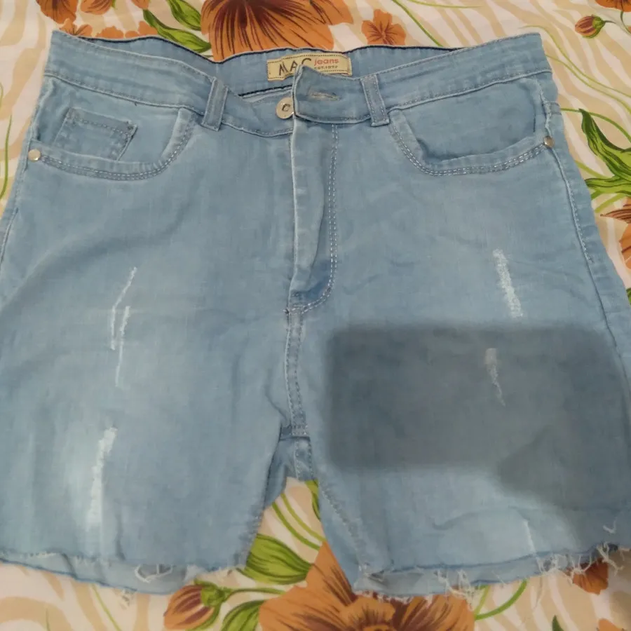 شلوارک جین ابی یخی