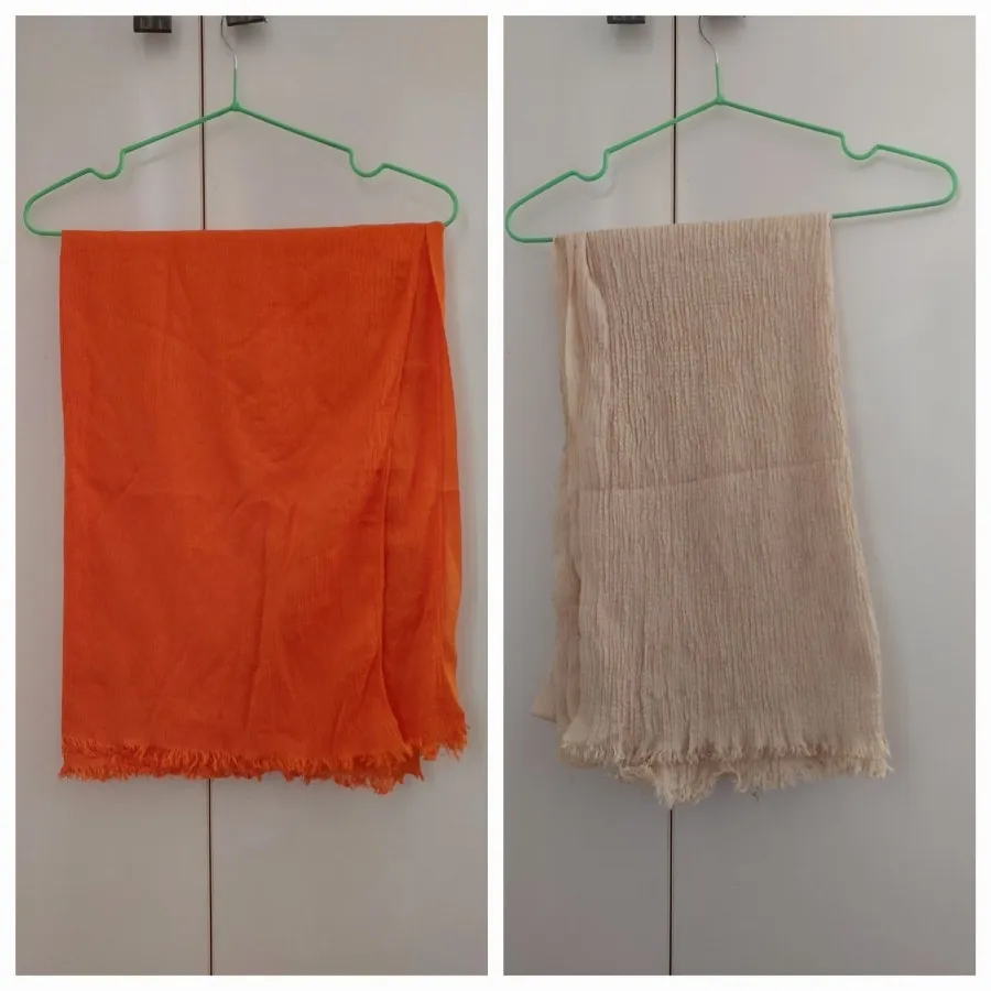 دو عدد شال کرم و نارنجی