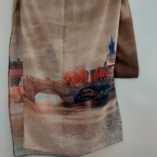 شال حریرنخ منظره پاییزی