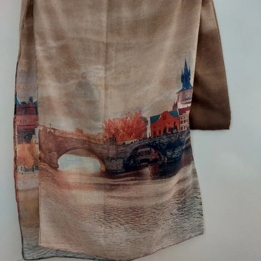 شال حریرنخ منظره پاییزی