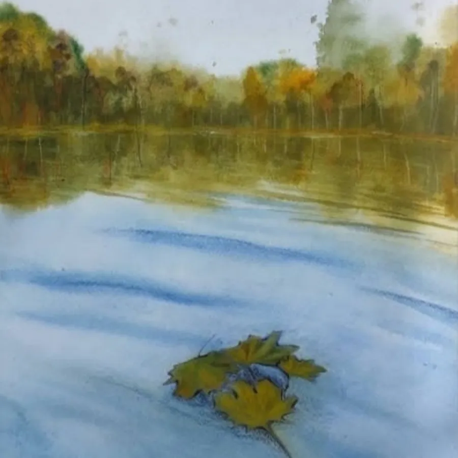 نقاشی آبرنگ و مداد رنگی