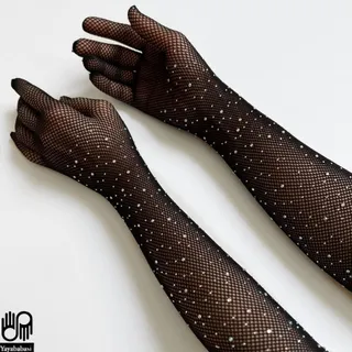 دستکش ساق بلند نگینی