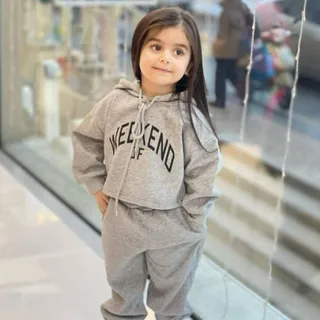 هودی شلوار ملانژ بچگانه