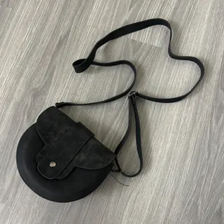 کیف دوشی مشکی جیر