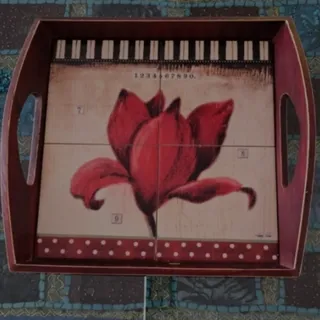 سینی چوب و کاشی