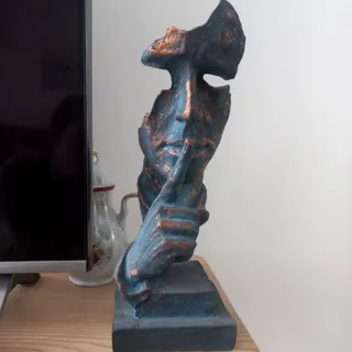 مجسمه پتینه آبی طلایی