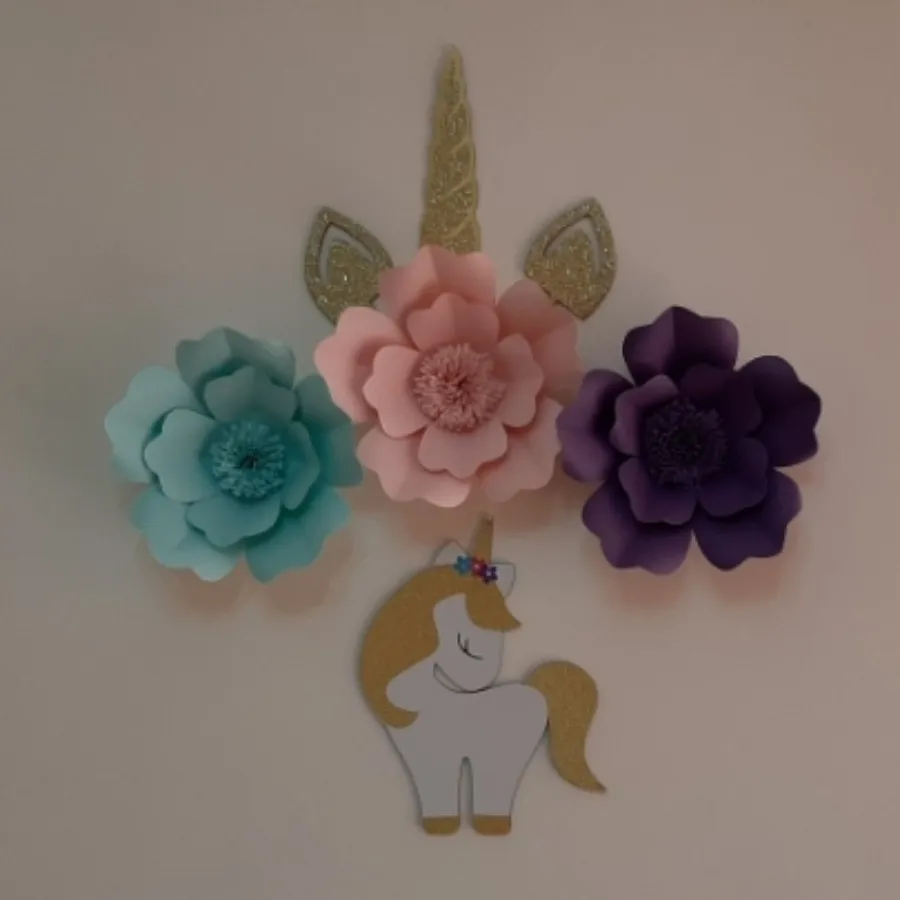 گل و برچسب دیوار یونیکورن