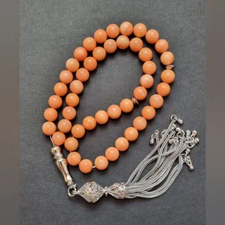 تسبیح مرجان زنگوله نقره