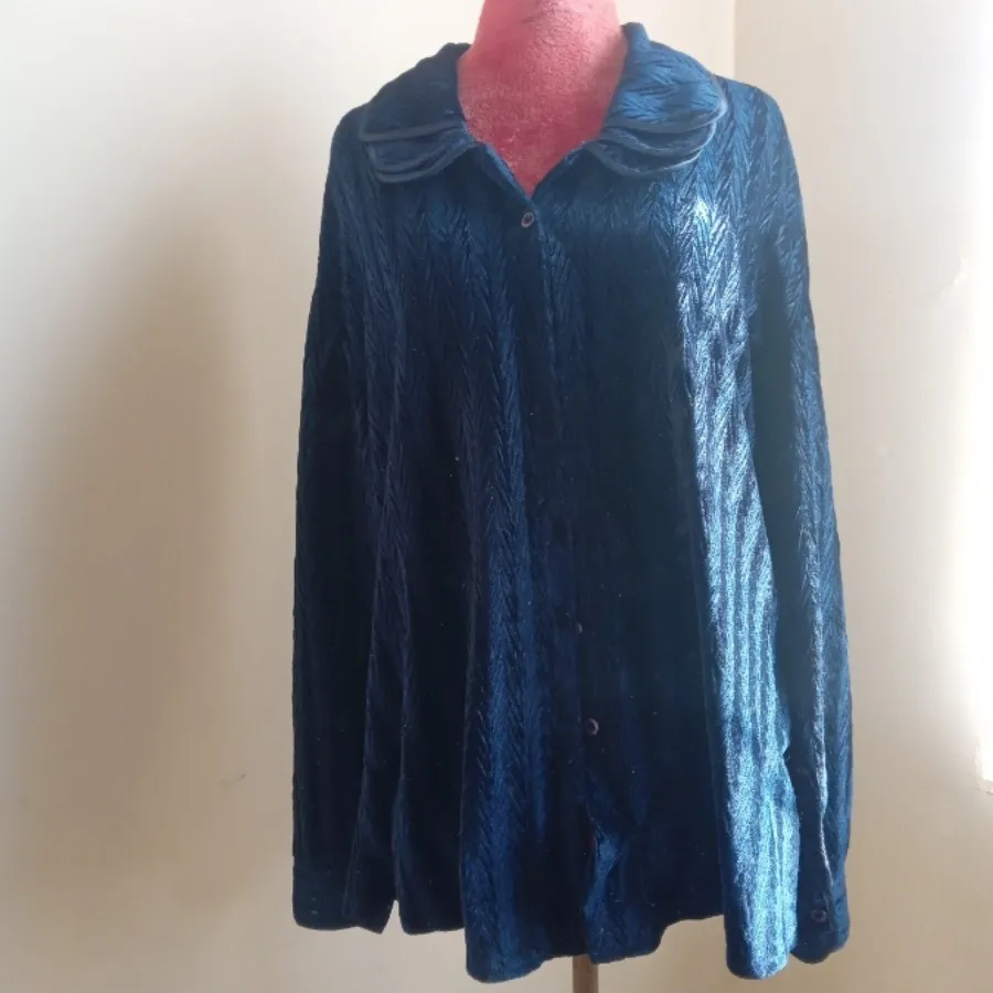 شومیز مخملی سرمه ای